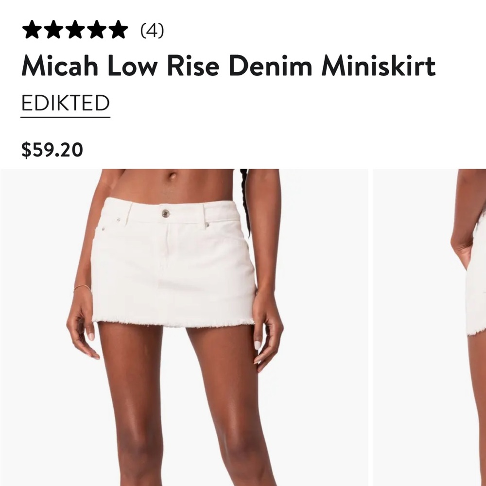 White Denim Mini skirt edikted